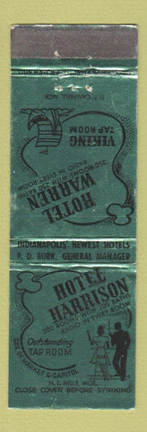 Matchbook Cover - Hotel Harrison Indianapolis IN Viking Tap Room