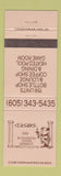 Matchbook Cover - Ceasar's Inn Rapid City SD