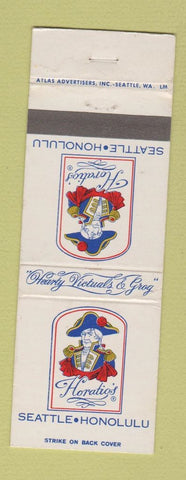 Matchbook Cover - Horatio's Seattle WA Honolulu Hawaii WEAR