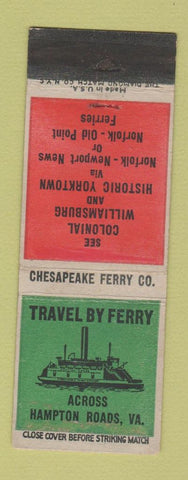 Matchbook Cover - Hampton Roads VA Ferry Norfolk