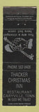 Matchbook Cover - Thacker Christmas Inn Restaurant Caryville TN