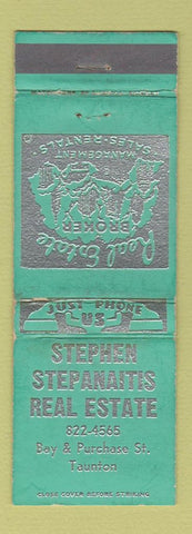 Matchbook Cover - Stephen Stepanaitis Real estate Taunton MA WEAR