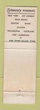 Matchbook Cover - Schrafft's Restaurants CHAIN