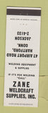 Matchbook Cover - Zane Weldcraft Welding Supply Hartford CT