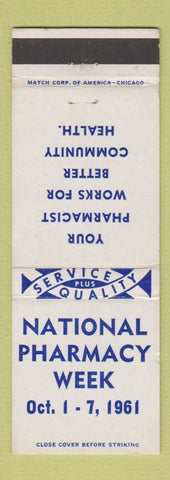 Matchbook Cover - National Pharmacy Week 1961