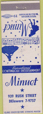 Matchbook Cover - Minuet Chicago IL Rush St