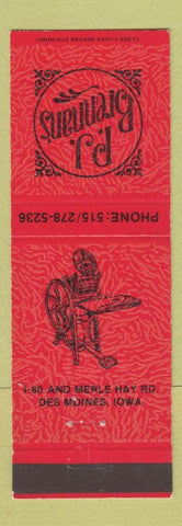 Matchbook Cover - PJ Brennan's Des Moines IA