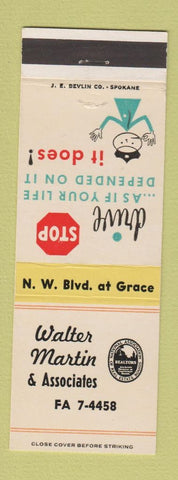 Matchbook Cover - Walter Martin & Associates Real Estate Spokane WA