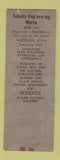 Matchbook Cover - Schoitz Engineering Works Waterloo IA SAMPLE