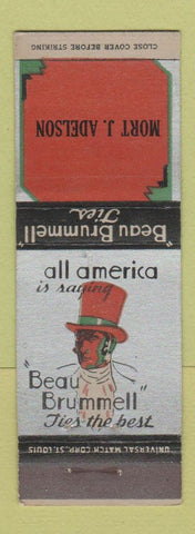 Matchbook Cover - Beau Brummell Ties Mort Adelson
