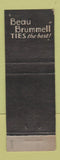 Matchbook Cover - Beau Brummell Ties Mort Adelson