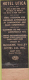 Matchbook Cover - Hotel Utica NY
