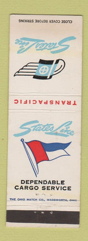 Matchbook Cover - States Line Freight Cargo WEAR