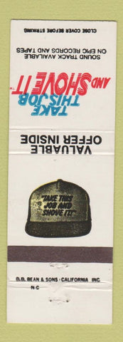 Matchbook Cover - Take This Job and Shove It Hat Offer Music