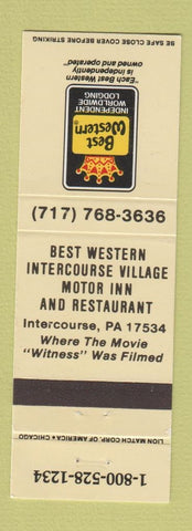 Matchbook Cover - Best Western Intercourse Village Motor Inn PA