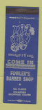 Matchbook Cover - Fowler's Barber Shop