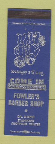 Matchbook Cover - Fowler's Barber Shop