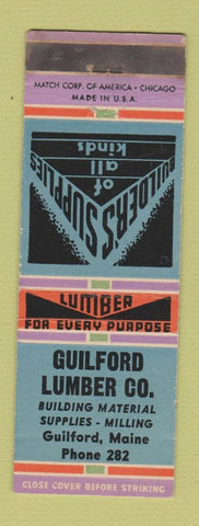 Matchbook Cover - Guilford Lumber ME