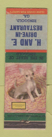 Matchbook Cover - H and E Drive In Restaurant Ringgold GA Chihuahua