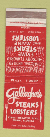 Matchbook Cover - Gallagher's Steak House Miami FL