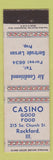 Matchbook Cover - Casino Restaurant Rockford IL Midget