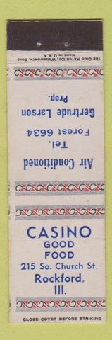 Matchbook Cover - Casino Restaurant Rockford IL Midget
