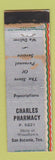 Matchbook Cover - Charles Pharmacy San Antonio TX WORN Midget