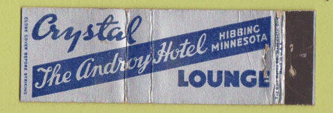 Matchbook Cover - Androy Hotel Hibbing MN Crystal Lounge WEAR Midget