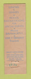 Matchbook Cover - Veneto Restaurant San Francisco CA MISCUT Midget