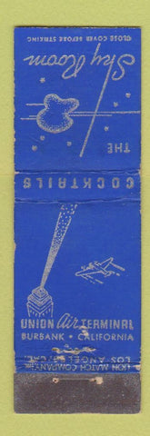 Matchbook Cover - Union Air Terminal Burbank CA Sky Room WEAR Midget