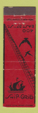 Matchbook Cover - Ship Grill New York City WEAR Midget