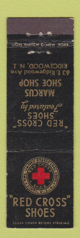 Matchbook Cover - Red Cross Shoes Ridgewood NJ Marcus Shop Midget