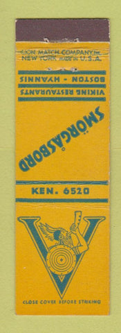 Matchbook Cover - Viking Restaurants Smorgasbord Boston Hyannis MA Midget