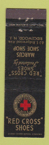 Matchbook Cover - Red Cross Shoes Ridgewood NJ Marcus Shop Midget