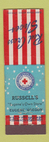 Matchbook Cover - Red Cross Shoes Russell's Eugene OR Midget