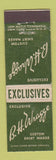 Matchbook Cover - BH Wragge Men's Clothes WORN Midget