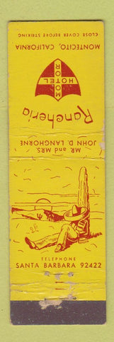 Matchbook Cover - Rancheria Motel Montecito CA Midget