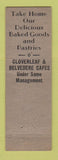 Matchbook Cover - Belvedere Cafe Evansville IN Midget