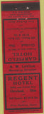 Matchbook Cover - Regent Hotel Cleveland OH