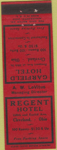 Matchbook Cover - Regent Hotel Cleveland OH