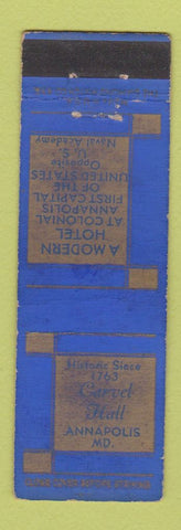 Matchbook Cover - Carvel Hall Annapolis MD WEAR Midget