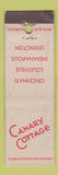 Matchbook Cover - Canary Cottage Cincinnati Louisville Indianapolis WEAR Midget