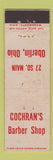 Matchbook Cover - Cochran's Barber Shop Oberlin OH WEAR Midget