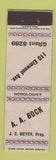 Matchbook Cover - AA Bock Horologist Midget