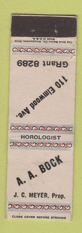 Matchbook Cover - AA Bock Horologist Midget