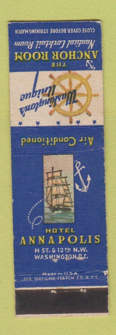 Matchbook Cover - Anchor Room Hotel Annapolis Washington DC Midget