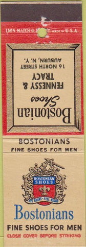 Matchbook Cover - Bostonian Shoes Auburn NY