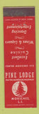 Matchbook Cover - Pine Lodge Moriches LI NY Midget