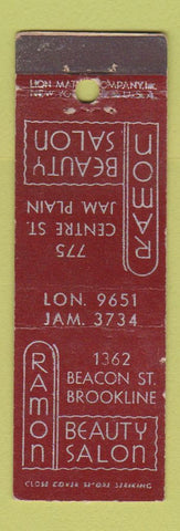 Matchbook Cover - Ramon Beauty Salom Brookline MA Midget