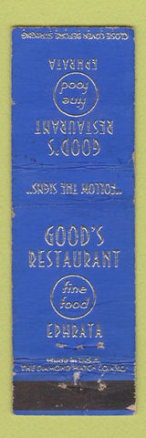 Matchbook Cover - Good's Restaurant Ephrata PA WEAR Midget